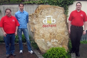 Die Kalkulatoren Hans-Jürgen Renner und  Jörg Handke sowie EDV-Leiter Georg Zapf (v.l.) am dechant-Firmensitz in Weismain 